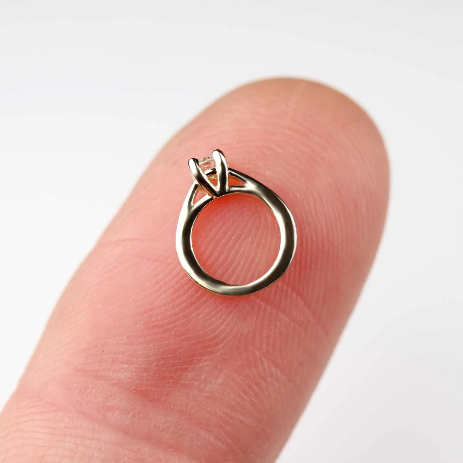 . Miniature Solitaire Engagement Ring Charm