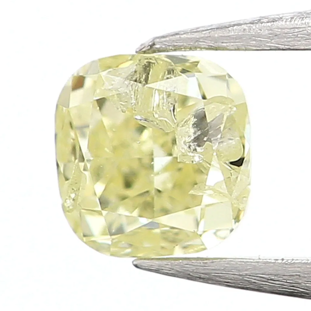 0.13 Ct Natural Loose Diamond, Cushion Diamond, Yellow Diamond, Polished Diamond, Real Diamond, Rustic Diamond, Antique Diamond 