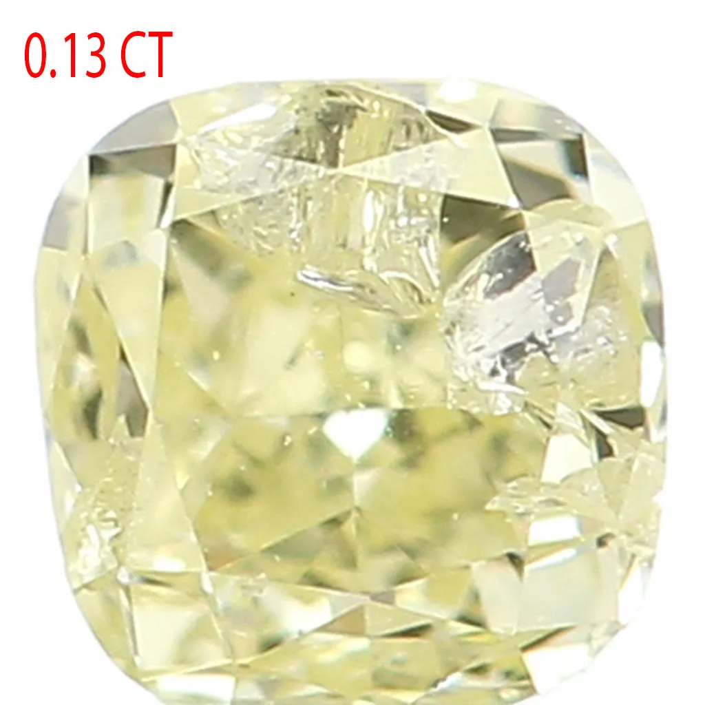 0.13 Ct Natural Loose Diamond, Cushion Diamond, Yellow Diamond, Polished Diamond, Real Diamond, Rustic Diamond, Antique Diamond 