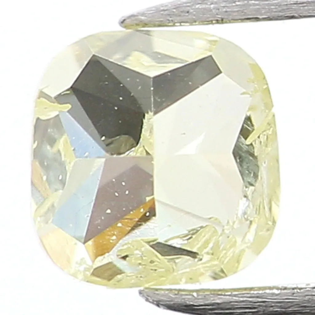 0.13 Ct Natural Loose Diamond, Cushion Diamond, Yellow Diamond, Polished Diamond, Real Diamond, Rustic Diamond, Antique Diamond 