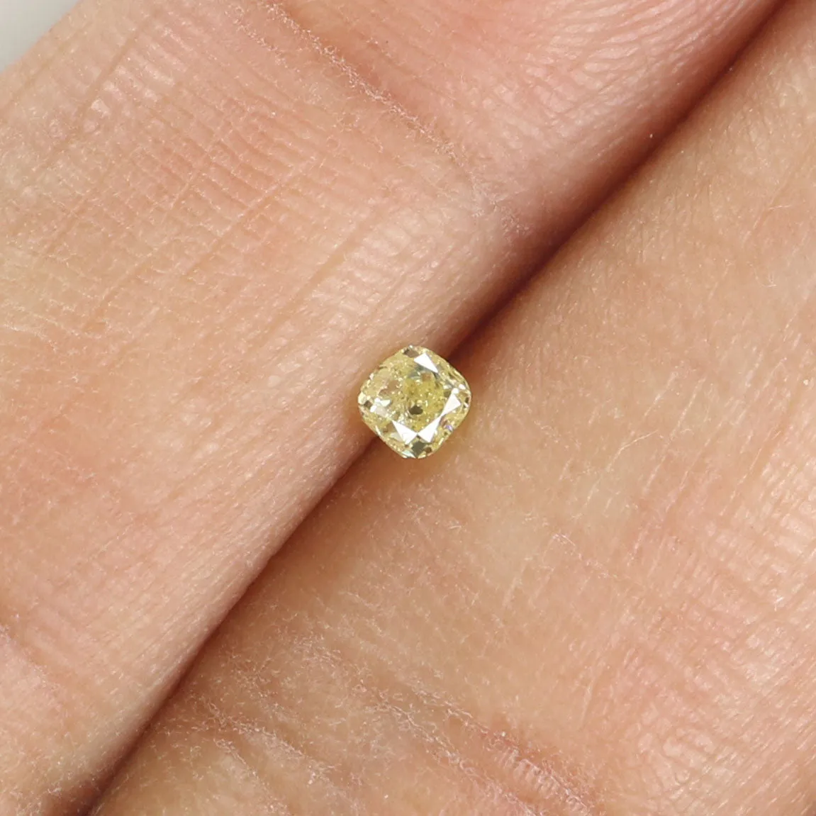 0.13 Ct Natural Loose Diamond, Cushion Diamond, Yellow Diamond, Polished Diamond, Real Diamond, Rustic Diamond, Antique Diamond 