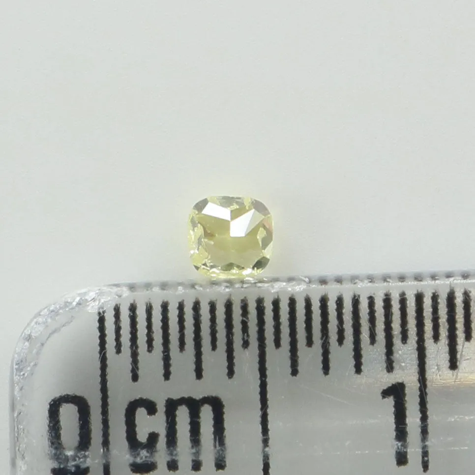 0.13 Ct Natural Loose Diamond, Cushion Diamond, Yellow Diamond, Polished Diamond, Real Diamond, Rustic Diamond, Antique Diamond 