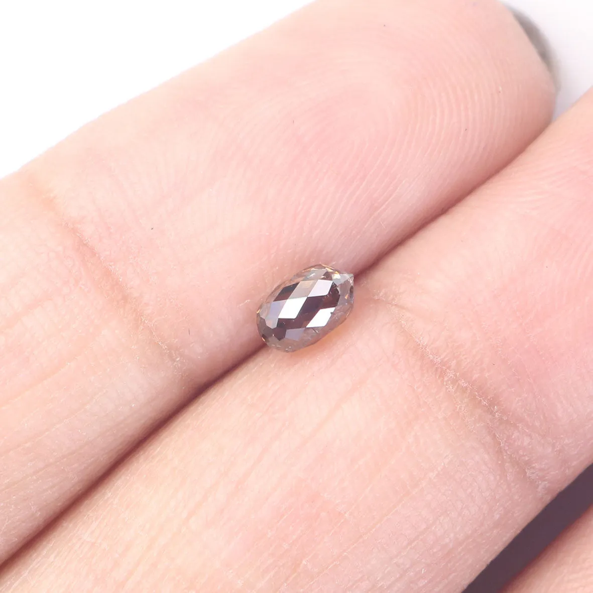 0.47 Ct Natural Loose Diamond Drop Black Brown Color SI1 Clarity 5.10 MM L9252