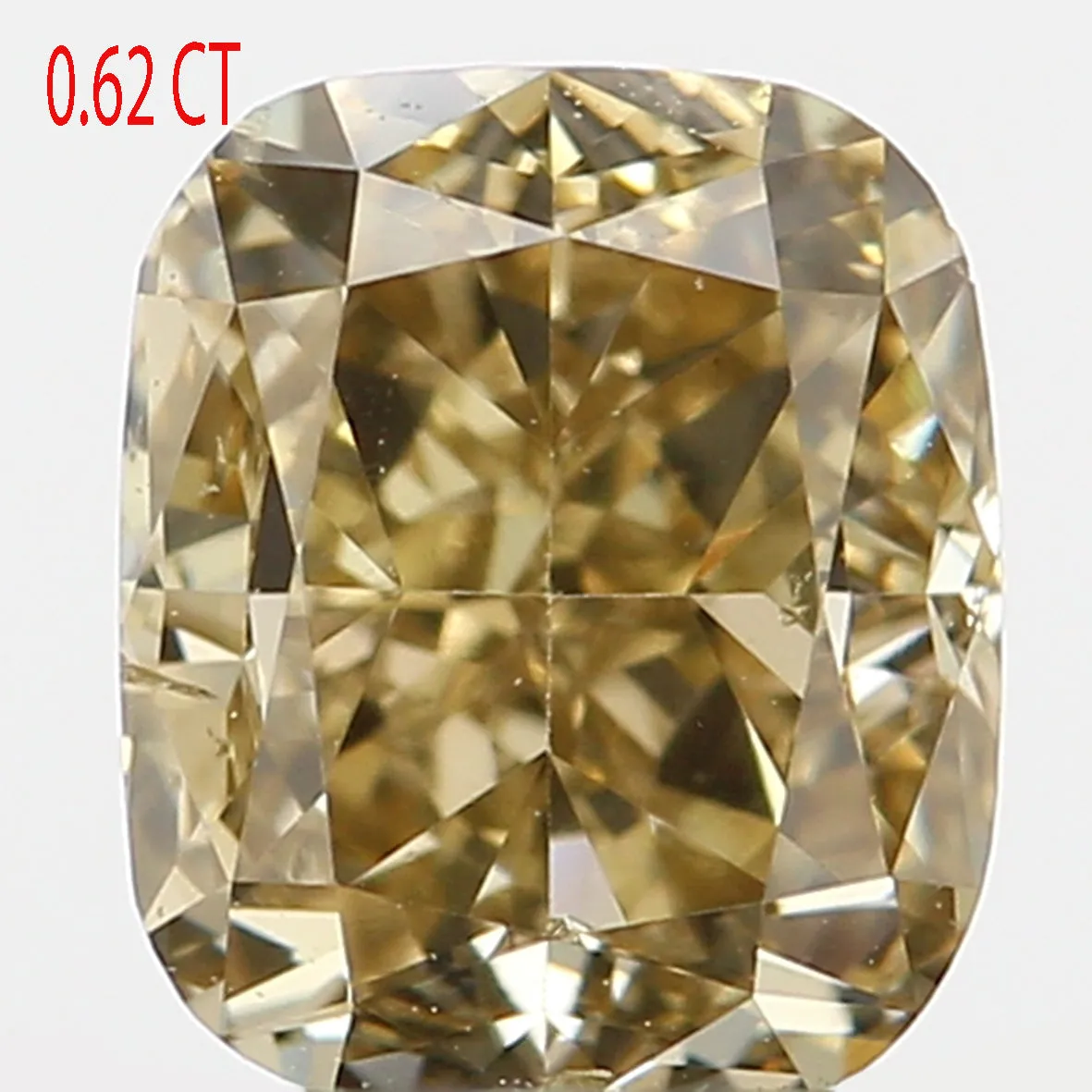 0.62 Ct Natural Loose Diamond, Cushion Diamond, Brown Diamond, Green Diamond, Antique Diamond, Rustic Diamond, Real Diamond L572