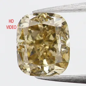 0.62 Ct Natural Loose Diamond, Cushion Diamond, Brown Diamond, Green Diamond, Antique Diamond, Rustic Diamond, Real Diamond L572