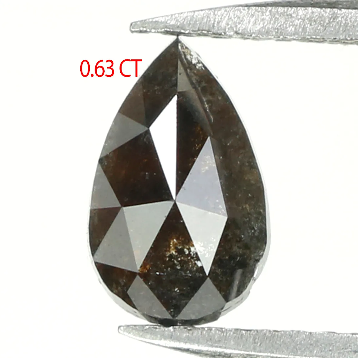 0.63 CT Natural Loose Diamond, Pear Diamond, Black Diamond, Rustic Diamond, Pear Cut Diamond, Rose Cut Diamond, Fancy Color Diam