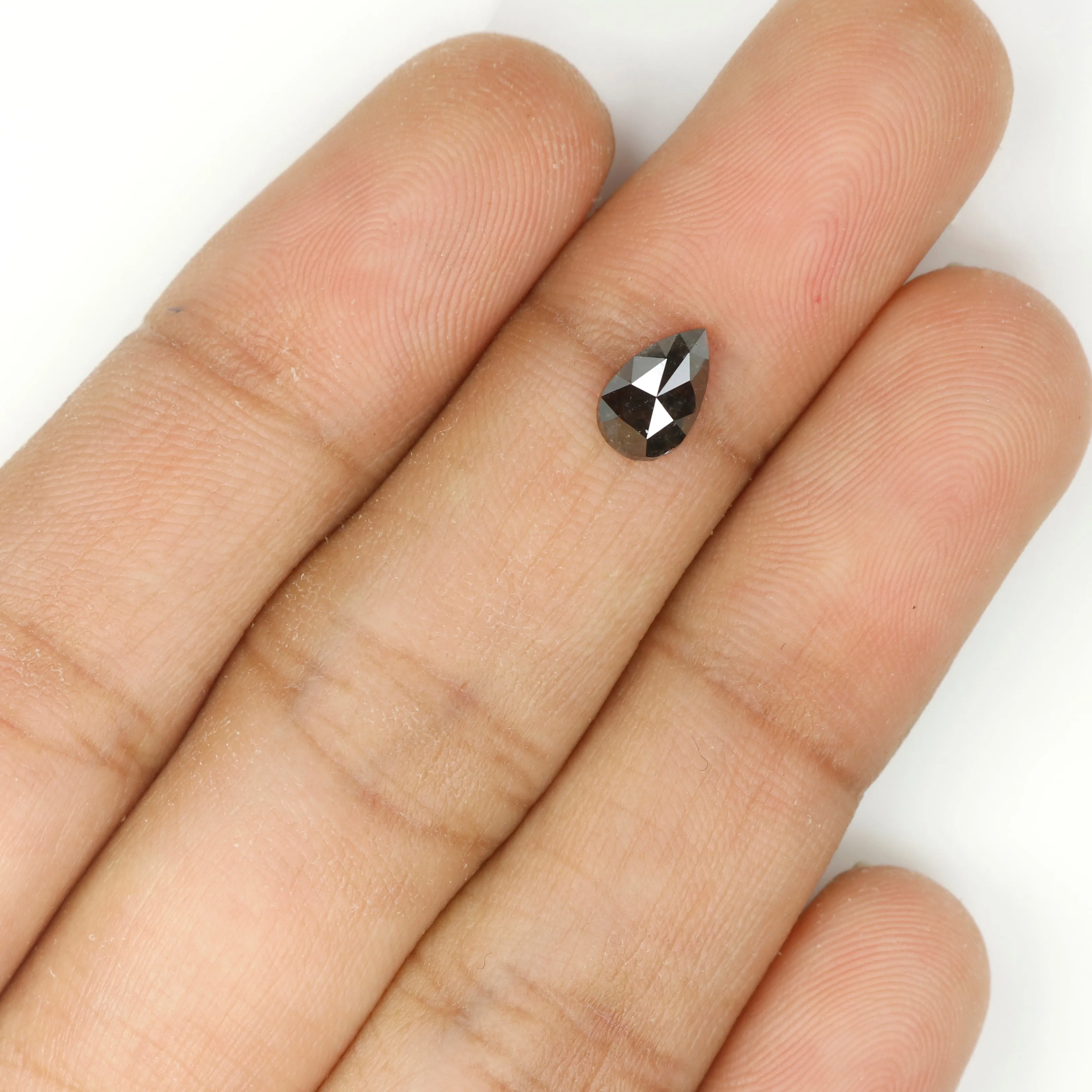 0.63 CT Natural Loose Diamond, Pear Diamond, Black Diamond, Rustic Diamond, Pear Cut Diamond, Rose Cut Diamond, Fancy Color Diam