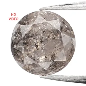 0.70 Ct Natural Loose Diamond, Round Brilliant Cut, Salt Pepper Diamond, Black Diamond, Gray Diamond, Rustic Diamond, Round Diam