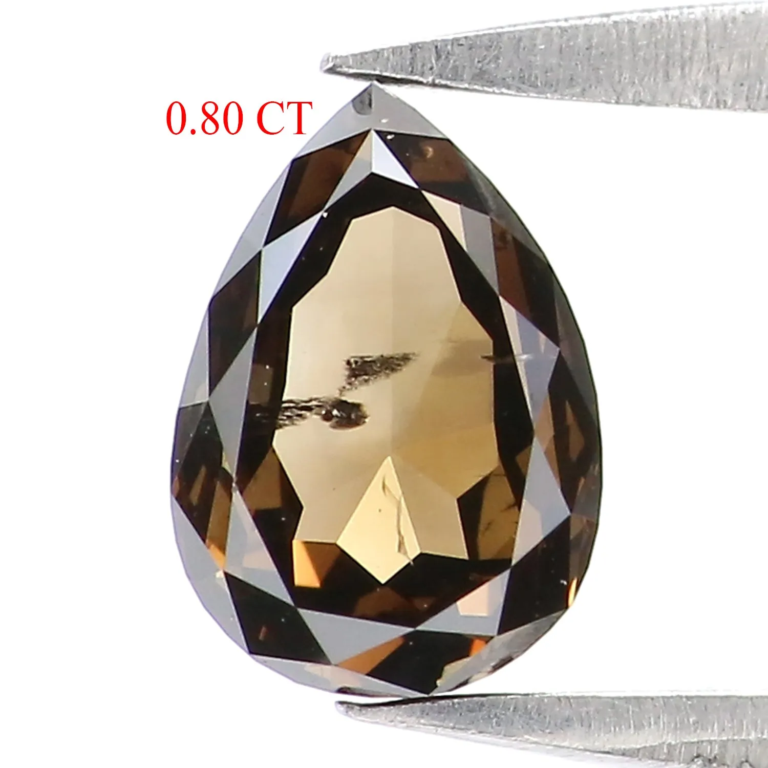 0.80 CT Natural Loose Pear Shape Diamond Black Brown Color Pear Cut Diamond 6.60 MM Natural Loose Pear Shape Rose Cut Diamond LQ