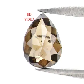 0.80 CT Natural Loose Pear Shape Diamond Black Brown Color Pear Cut Diamond 6.60 MM Natural Loose Pear Shape Rose Cut Diamond LQ