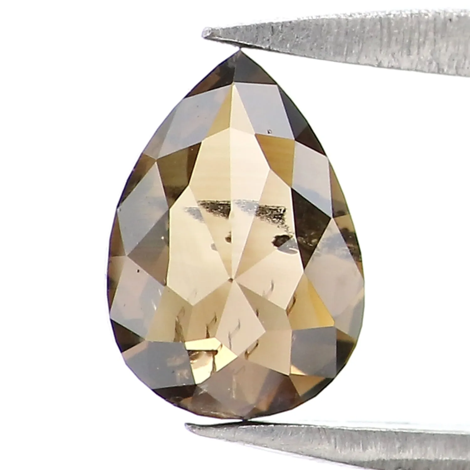 0.80 CT Natural Loose Pear Shape Diamond Black Brown Color Pear Cut Diamond 6.60 MM Natural Loose Pear Shape Rose Cut Diamond LQ