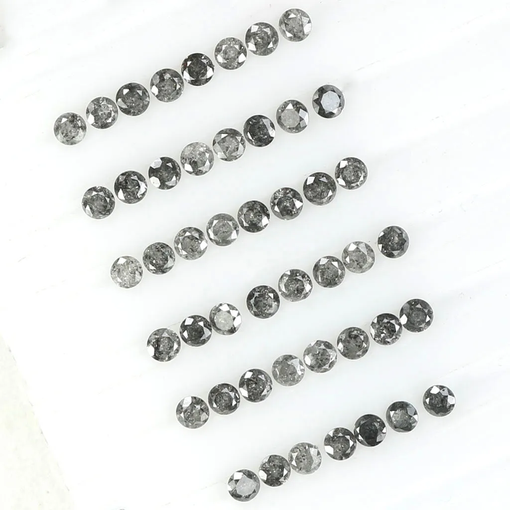 1.09 Ct Natural Loose Diamond, Round Brilliant Cut, Salt Pepper Diamond, Black Diamond, Gray Diamond, Round Cut Diamond, Real Di