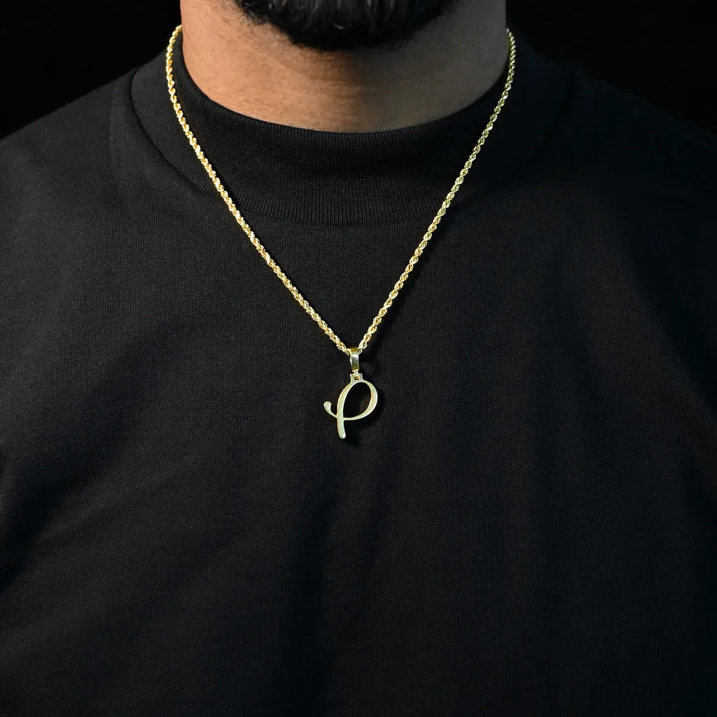 10k Gold Presidents P Logo Necklace