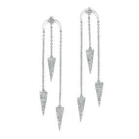 10KT White Gold Arrow Drop Earrings 1/2 CTW