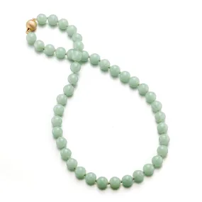 10mm Apple Green Jade Necklace