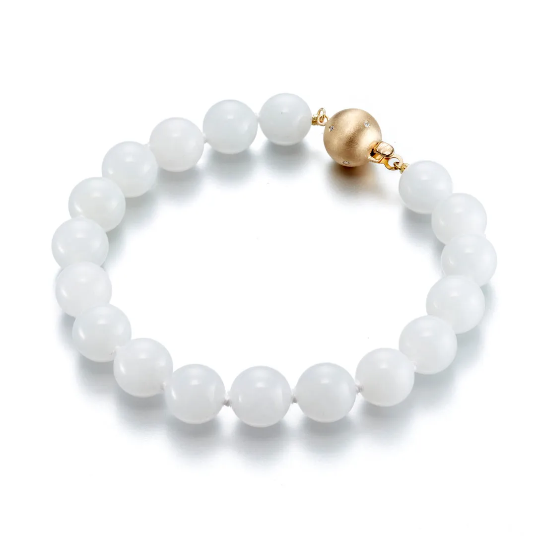 10mm White Jade Bracelet