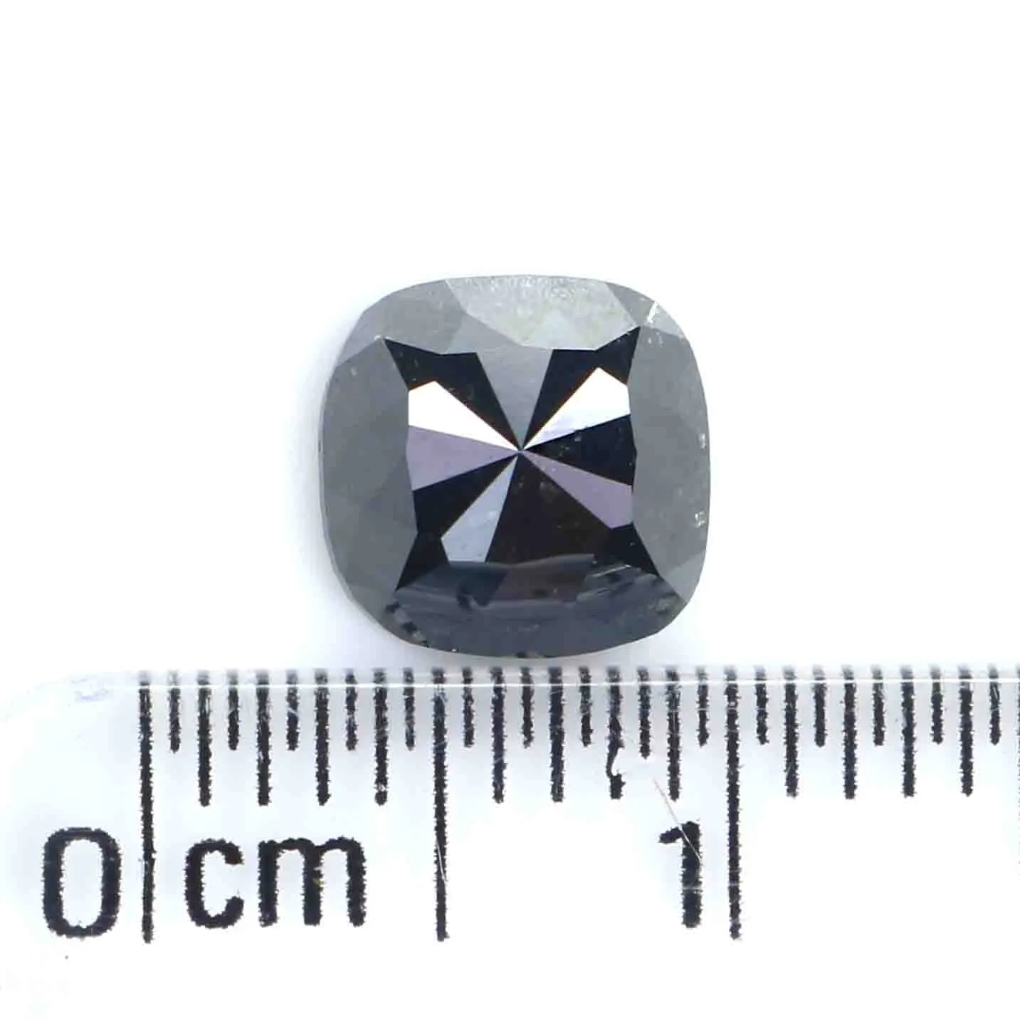 1.31 CT Natural Loose Cushion Shape Diamond Black Color Cushion Rose Cut Diamond 6.80 MM Natural Cushion Shape Black Color Diamo