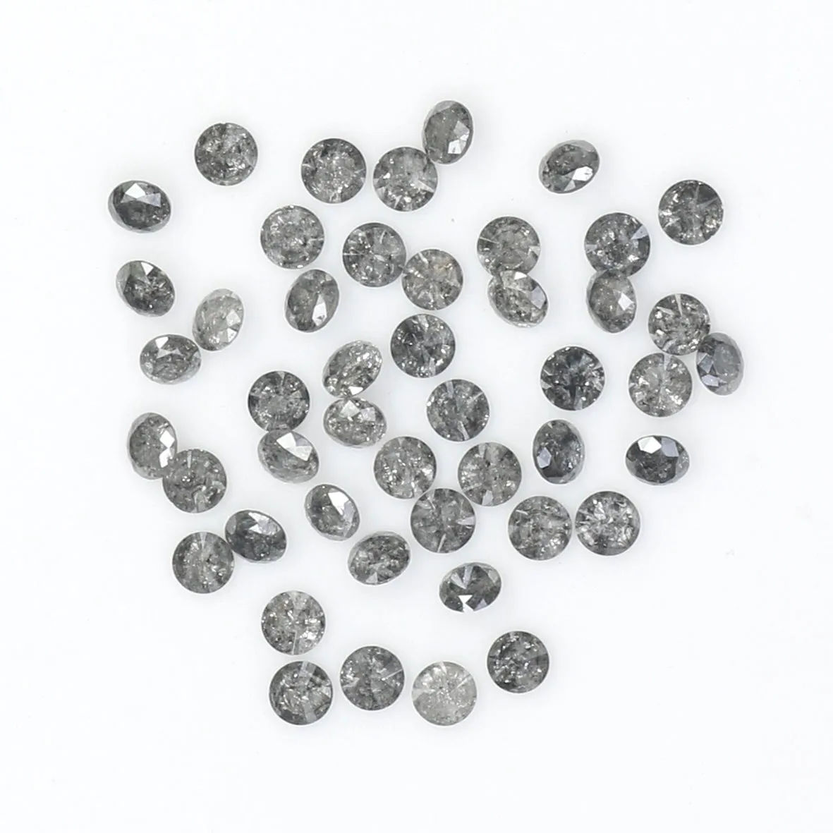 1.31 Ct Natural Loose Diamond, Round Brilliant Cut, Salt Pepper Diamond, Black Diamond, Gray Diamond, Round Cut Diamond, Real Di