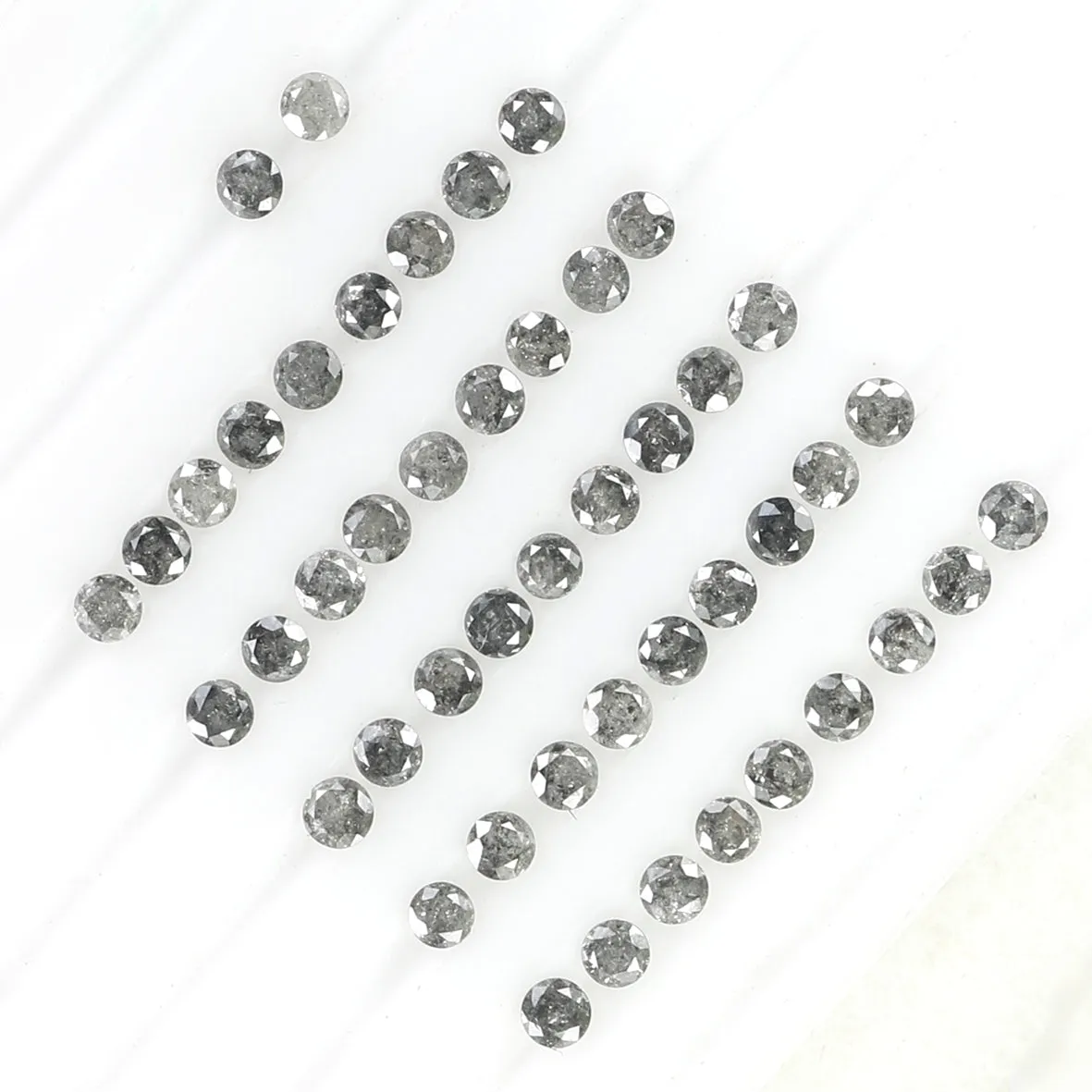 1.31 Ct Natural Loose Diamond, Round Brilliant Cut, Salt Pepper Diamond, Black Diamond, Gray Diamond, Round Cut Diamond, Real Di