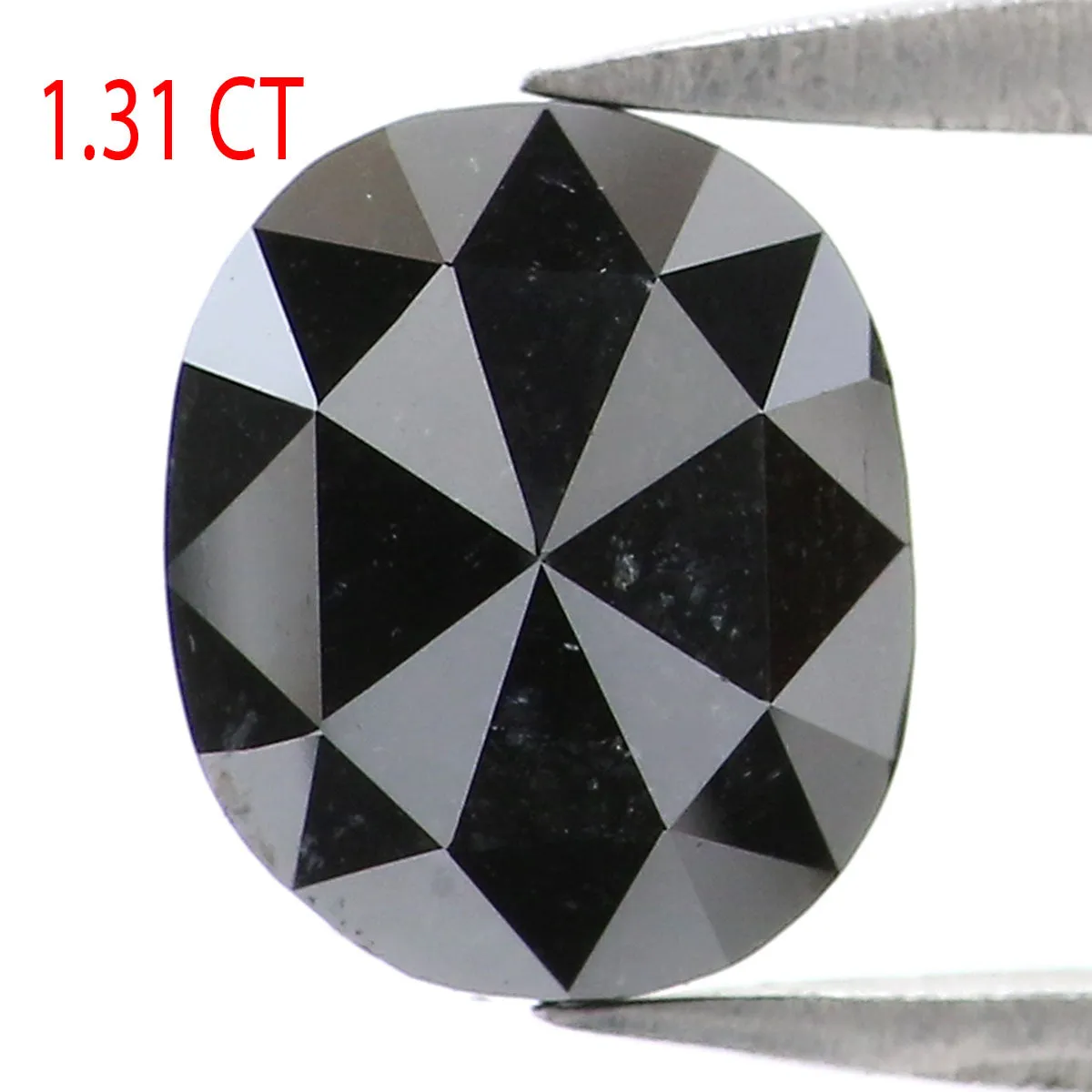 1.31 CT Natural Loose Oval Shape Diamond Black Oval Rose Cut Diamond 7.10 MM Natural Loose Black Color Oval Shape Rose Cut Diamo