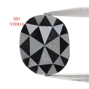 1.31 CT Natural Loose Oval Shape Diamond Black Oval Rose Cut Diamond 7.10 MM Natural Loose Black Color Oval Shape Rose Cut Diamo