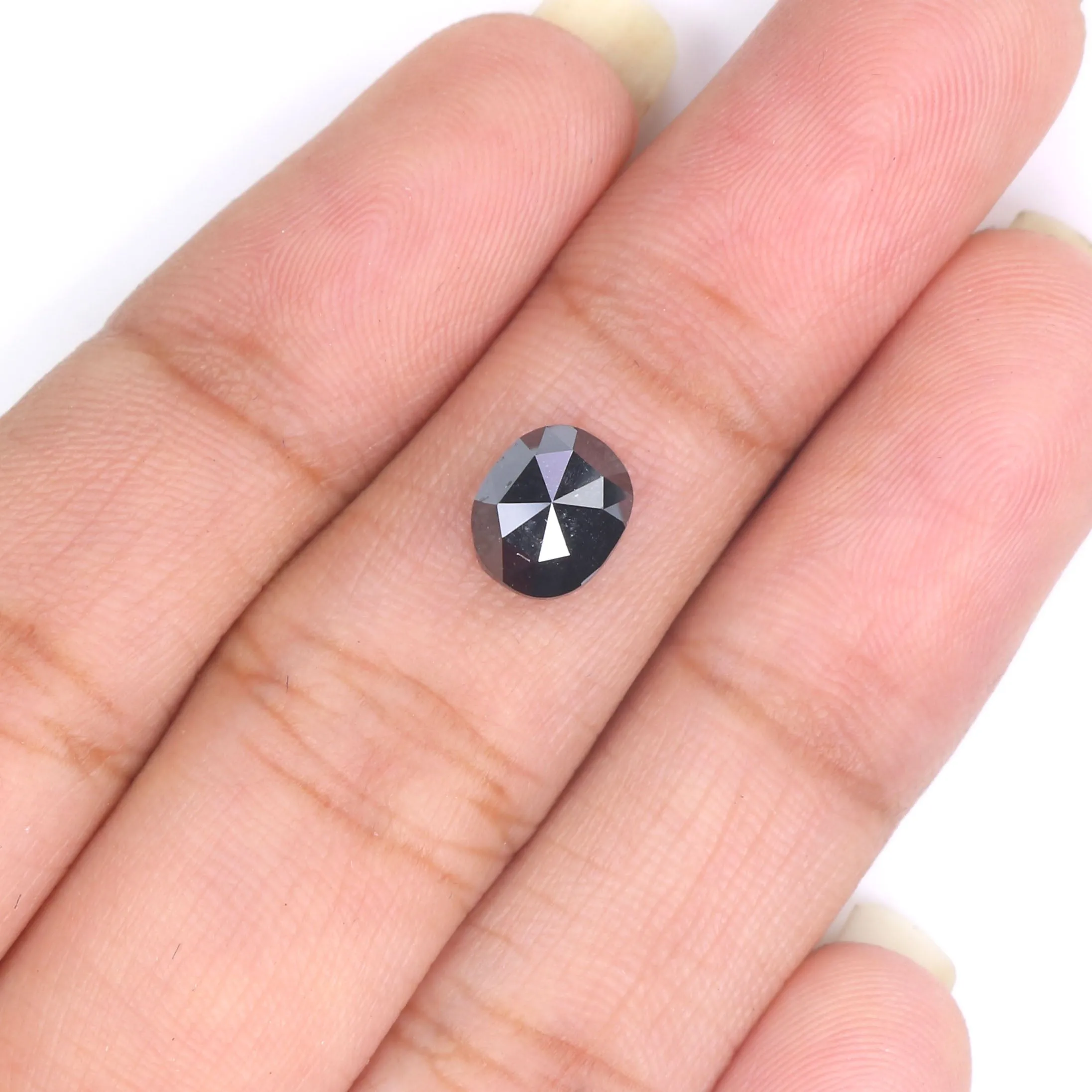 1.31 CT Natural Loose Oval Shape Diamond Black Oval Rose Cut Diamond 7.10 MM Natural Loose Black Color Oval Shape Rose Cut Diamo