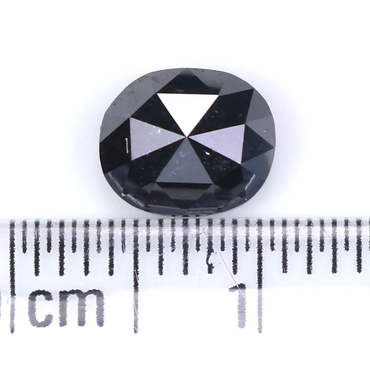 1.31 CT Natural Loose Oval Shape Diamond Black Oval Rose Cut Diamond 7.10 MM Natural Loose Black Color Oval Shape Rose Cut Diamo