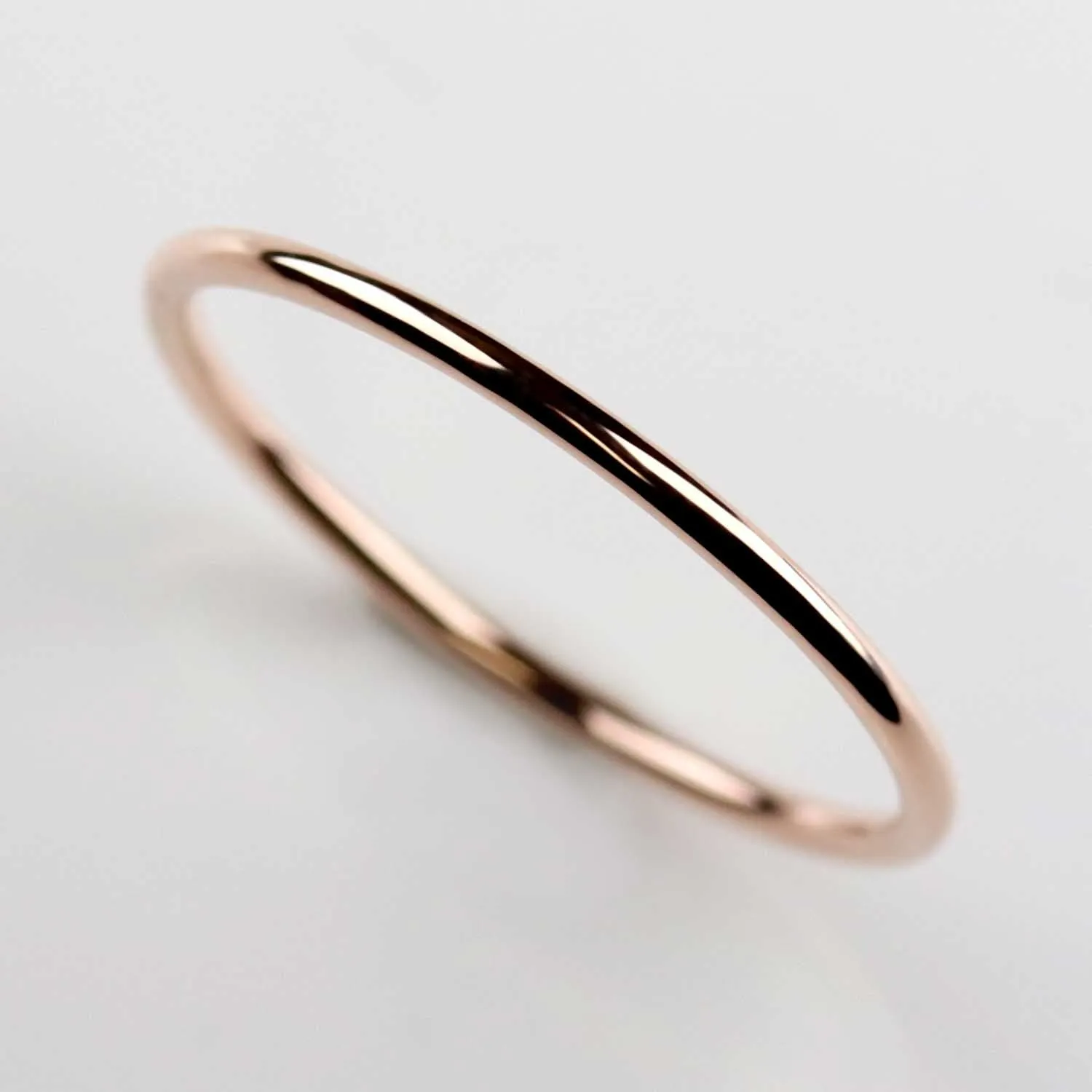 1.3mm 14k Rose Gold Round Stacking Ring