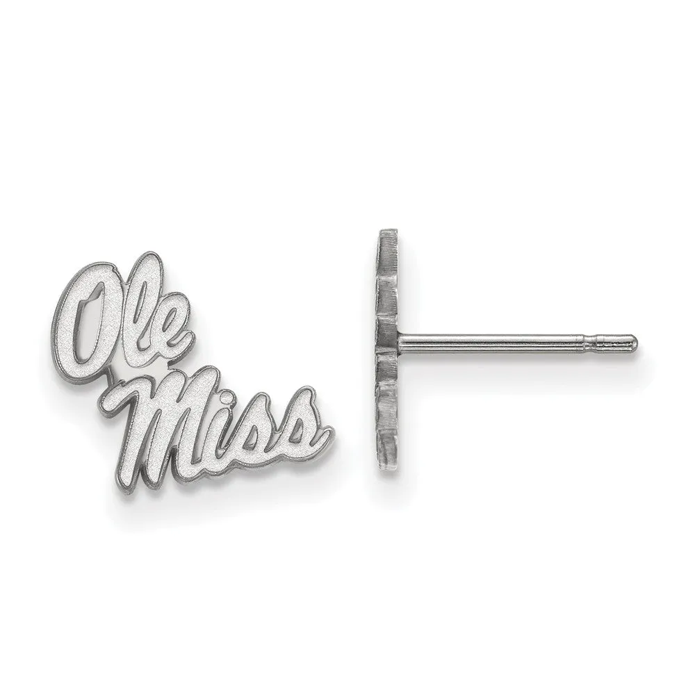 14k White Gold University of Mississippi XS (Tiny) Post Earrings