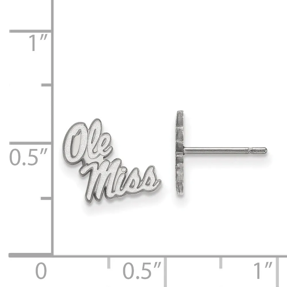 14k White Gold University of Mississippi XS (Tiny) Post Earrings