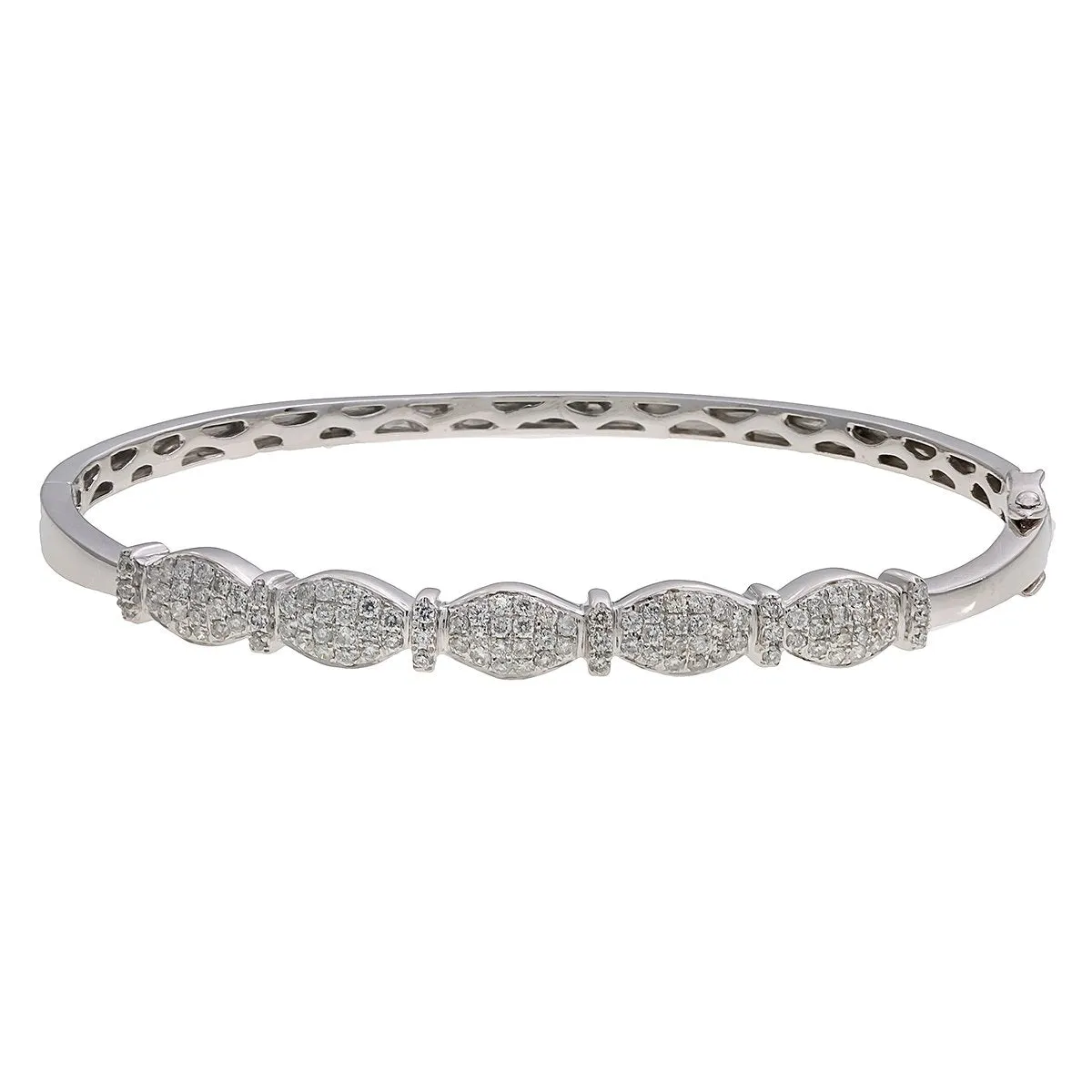 14K White Gold Women's Bracelet With 1.18 CT Diamonds Of Round Diamonds