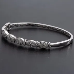 14K White Gold Women's Bracelet With 1.18 CT Diamonds Of Round Diamonds