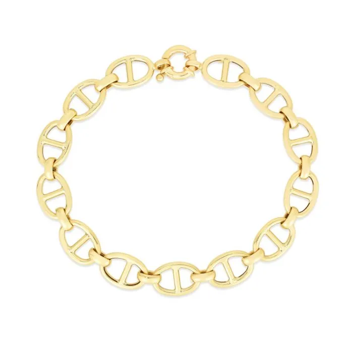 14K Yellow Gold Mariner Link Bracelet - 7.5