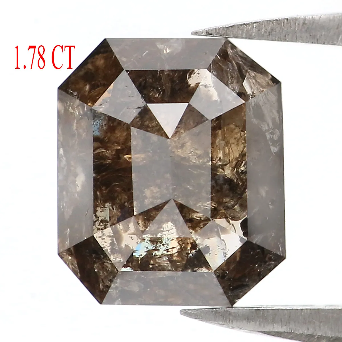 1.78 CT Natural Loose Radiant Shape Diamond Brown Color Radiant Cut Diamond 8.50 MM Natural Brown Diamond Radiant Rose Cut Diamo