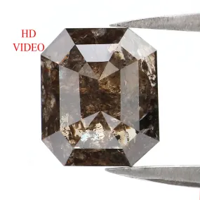 1.78 CT Natural Loose Radiant Shape Diamond Brown Color Radiant Cut Diamond 8.50 MM Natural Brown Diamond Radiant Rose Cut Diamo