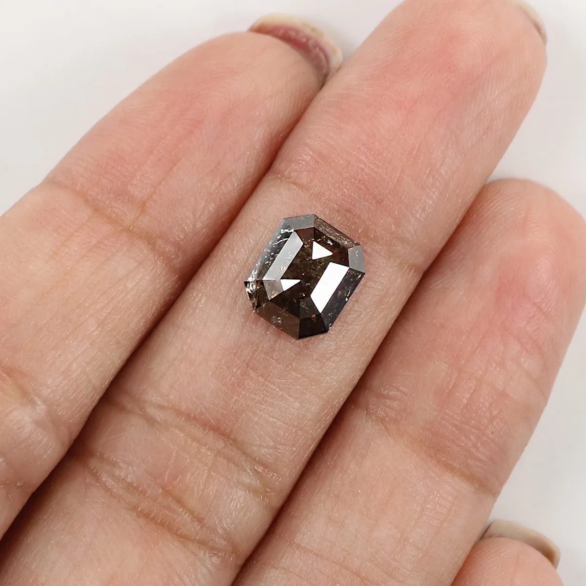 1.78 CT Natural Loose Radiant Shape Diamond Brown Color Radiant Cut Diamond 8.50 MM Natural Brown Diamond Radiant Rose Cut Diamo