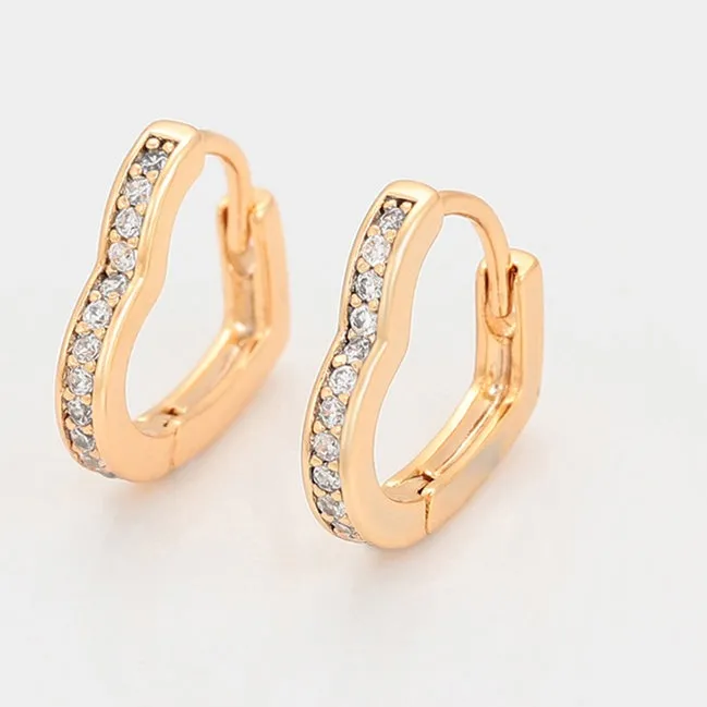 18K Gold Plated Heart Hoop Earrings