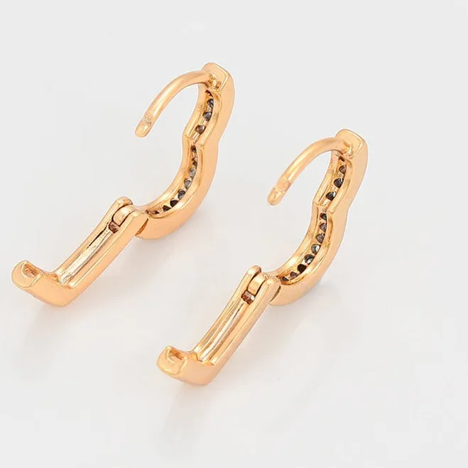 18K Gold Plated Heart Hoop Earrings