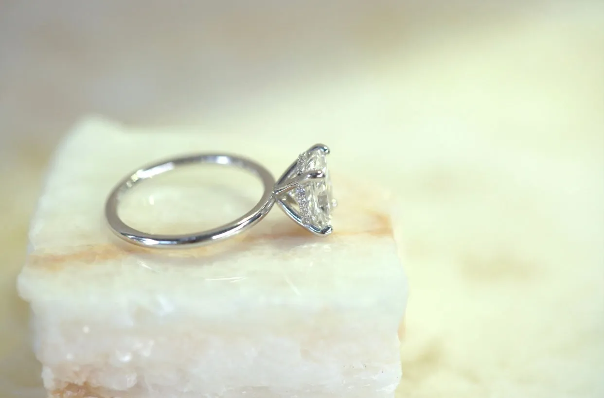 2.09ct Cushion CVD Engagement Ring