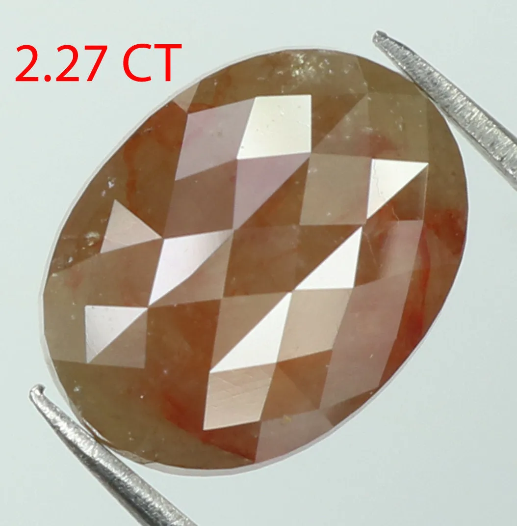 2.27 Ct Natural Loose Diamond Oval Grey Brown Color I3 Clarity 9.60 MM KDL7876