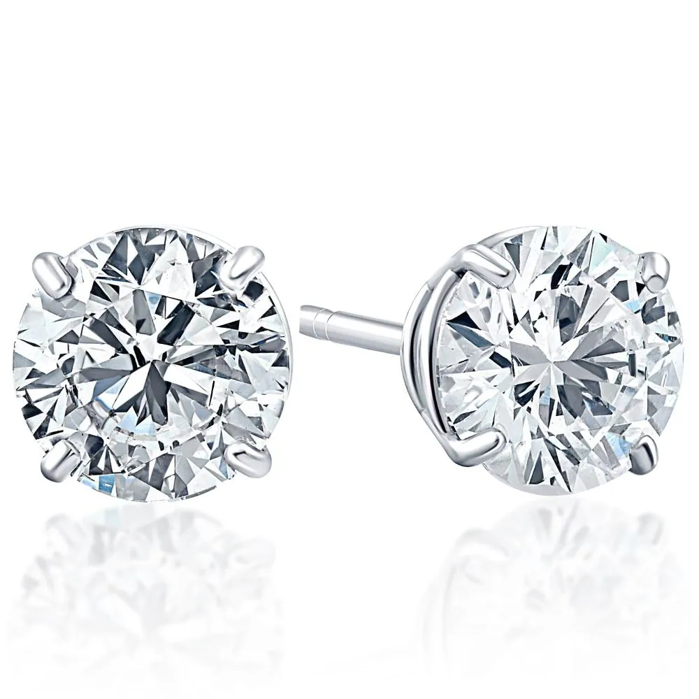 .25Ct Round Brilliant Cut Natural Diamond Stud Earrings in 14K Gold Basket Setting