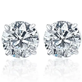 .25Ct Round Brilliant Cut Natural Diamond Stud Earrings in 14K Gold Basket Setting