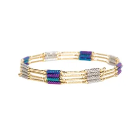 27.5 Multi-Color 18K Gold Magnetic Convertible Necklace Bracelet R4596