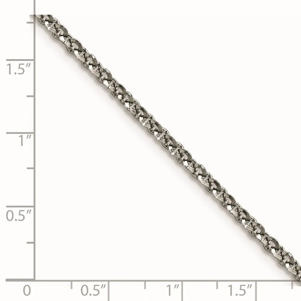 3.2mm Stainless Steel Polished Rolo Chain Necklace