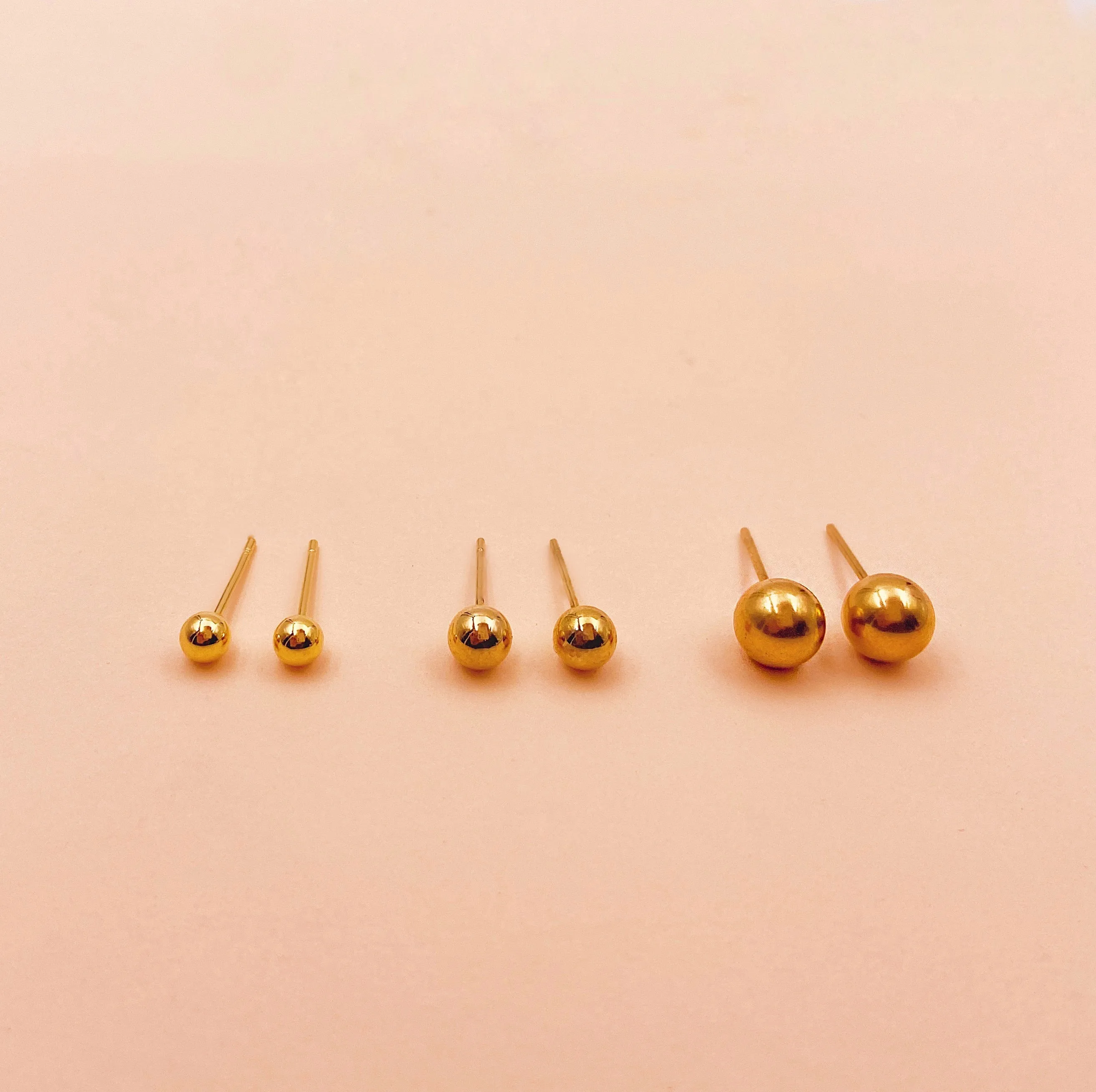 3MM, 4MM, 6MM Ball Stud Earrings