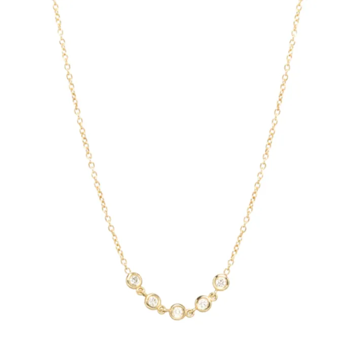 5 Linked Floating Diamonds Necklace