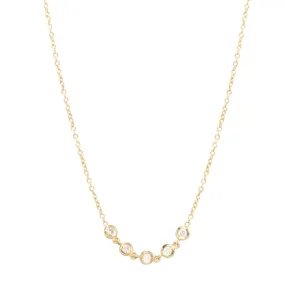 5 Linked Floating Diamonds Necklace