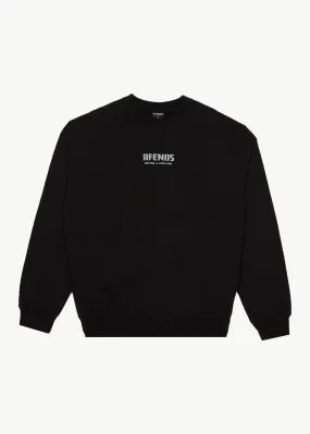 AFENDS Mens Questions - Crew Neck - Black