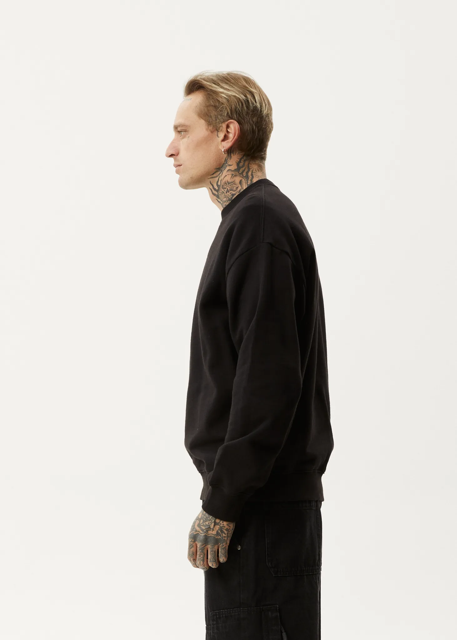 AFENDS Mens Questions - Crew Neck - Black