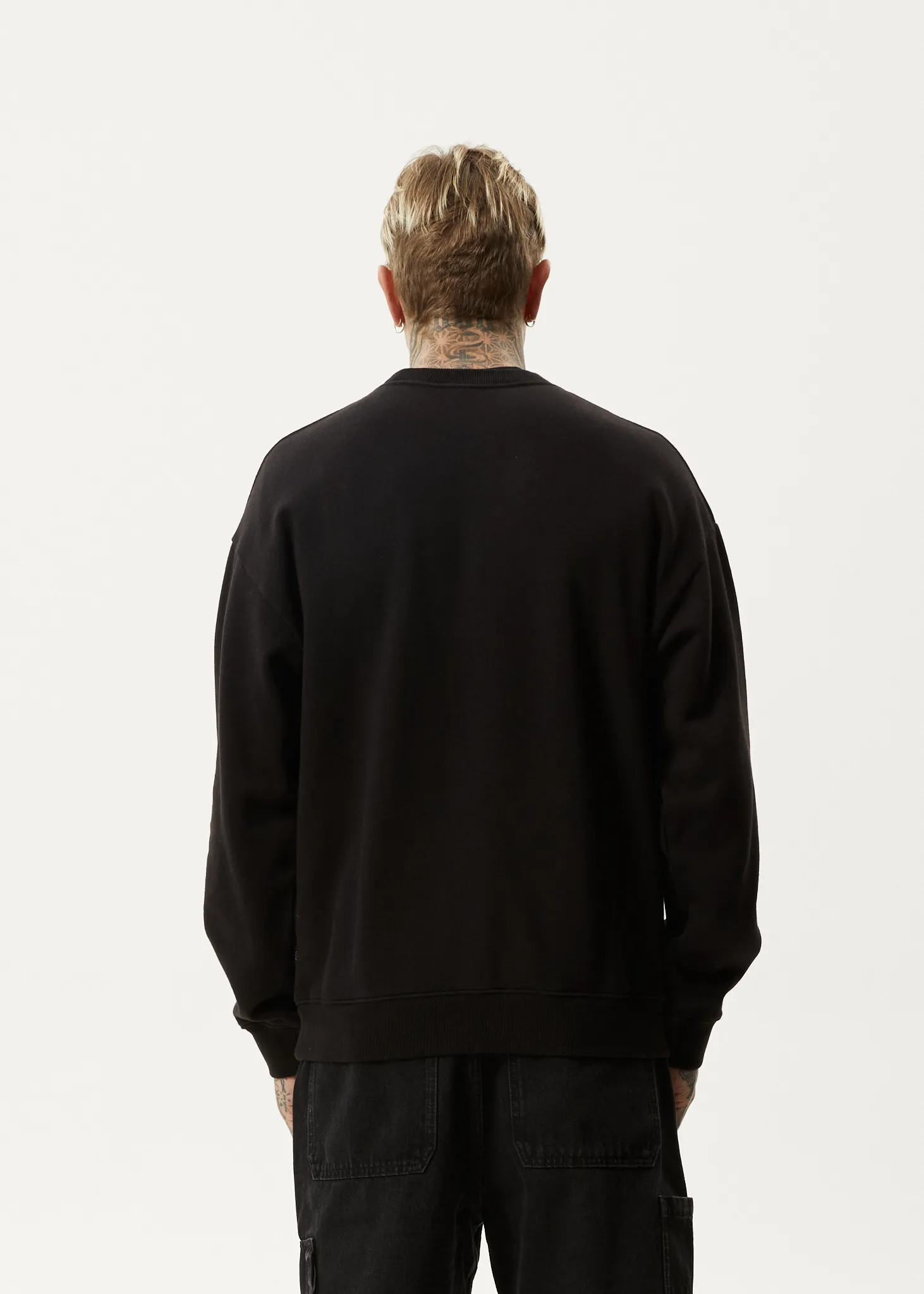 AFENDS Mens Questions - Crew Neck - Black